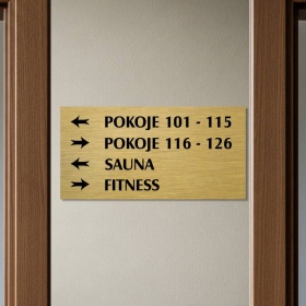 Směrová cedule zlatá 6, 280x140 mm 