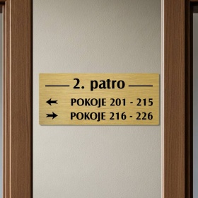 Patrová cedule zlatá 2, 280x120 mm 