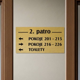 Patrová cedule zlatá 3, 280x150 mm 