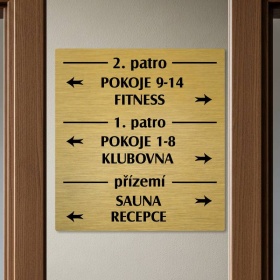 Patrová cedule zlatá 6, 280x300 mm 