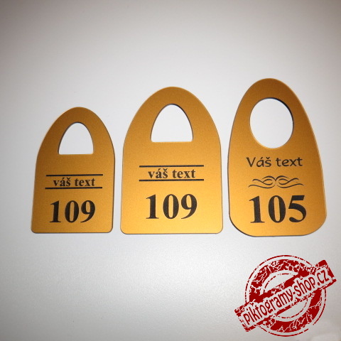 Bronzová šatní visačka typ 9, 56x100 mm 