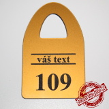 Bronzová šatní visačka typ 1, 60x93 mm 