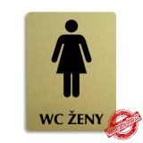 Piktogram WC ženy text, stříbrný 100x133mm Oregon