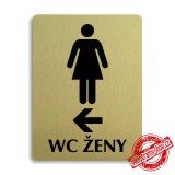 Piktogram WC ženy vlevo, stříbrný 100x133mm Oregon