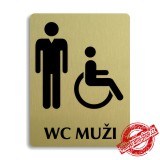 Piktogram WC muži invalida, stříbrný 100x133mm Oregon