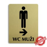 Piktogram WC muži vpravo, stříbrný 100x133mm Oregon