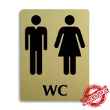 Piktogram WC společné, stříbrný 100x133mm Oregon