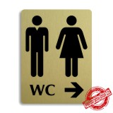 Piktogram WC společné vpravo, stříbrný 100x133mm Oregon