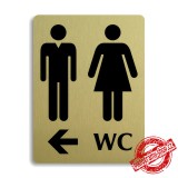 Piktogram WC společné vlevo, stříbrný 100x133mm Oregon
