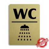 Piktogram WC + sprcha, stříbrný 100x133mm Oregon