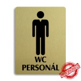 Piktogram WC muži personál, stříbrný 100x133mm Oregon