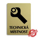 Piktogram Technická místnost, stříbrný 100x133mm Oregon