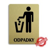 Piktogram Odpadky, stříbrný 100x133mm Oregon