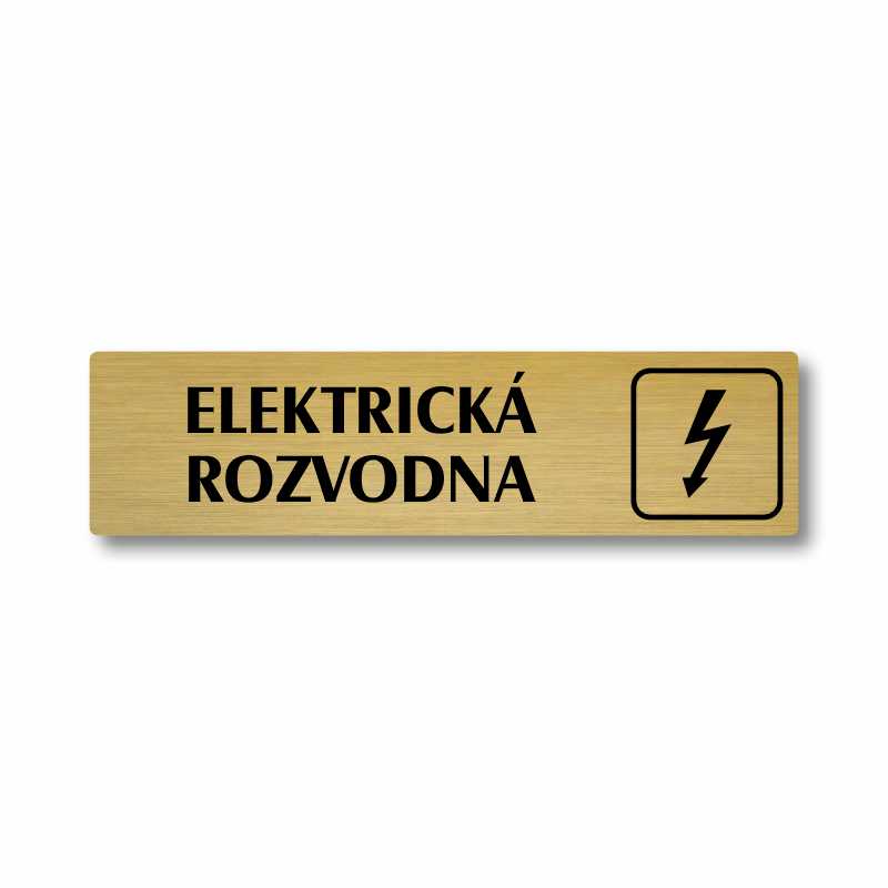 Elektrická rozvodna, stříbrná cedulka, 180x45mm