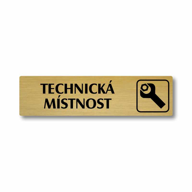 Technická místnost, stříbrná cedulka, 180x45mm
