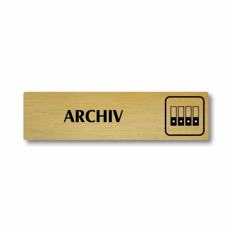 Archiv, stříbrná cedulka, 180x45mm