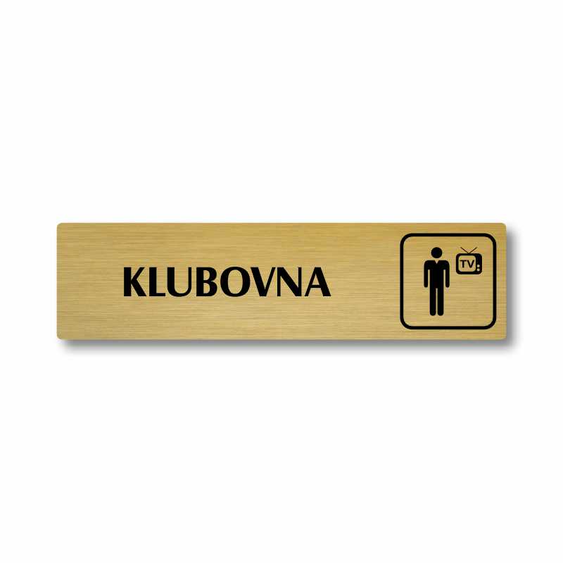 Klubovna, stříbrná cedulka, 180x45mm