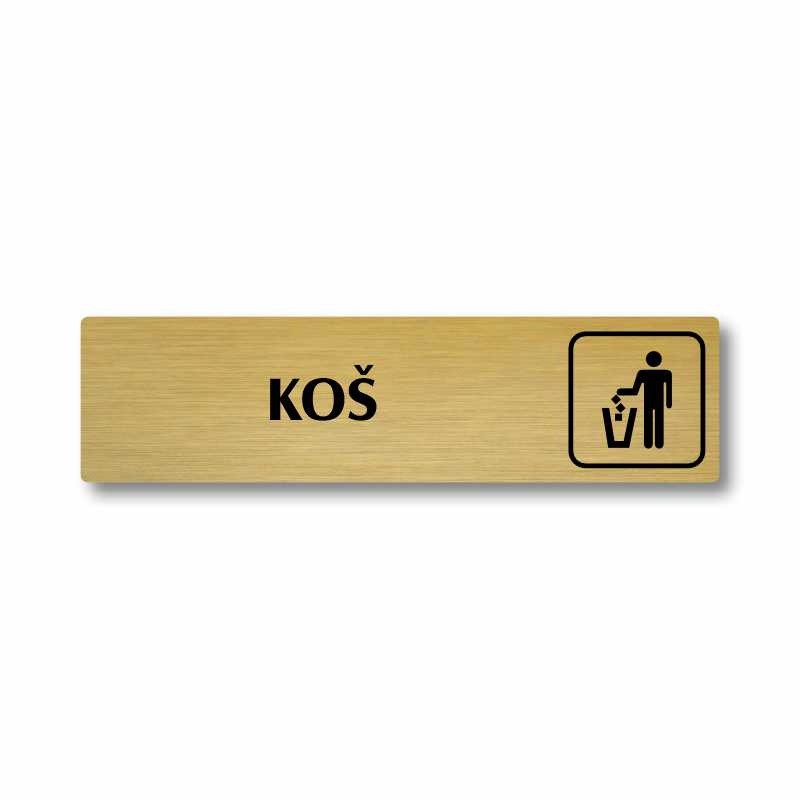 Koš, stříbrná cedulka, 180x45mm