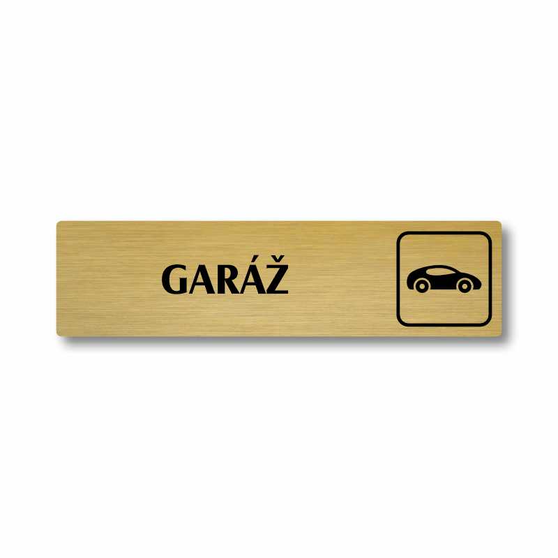 Garáž, stříbrná cedulka, 180x45mm