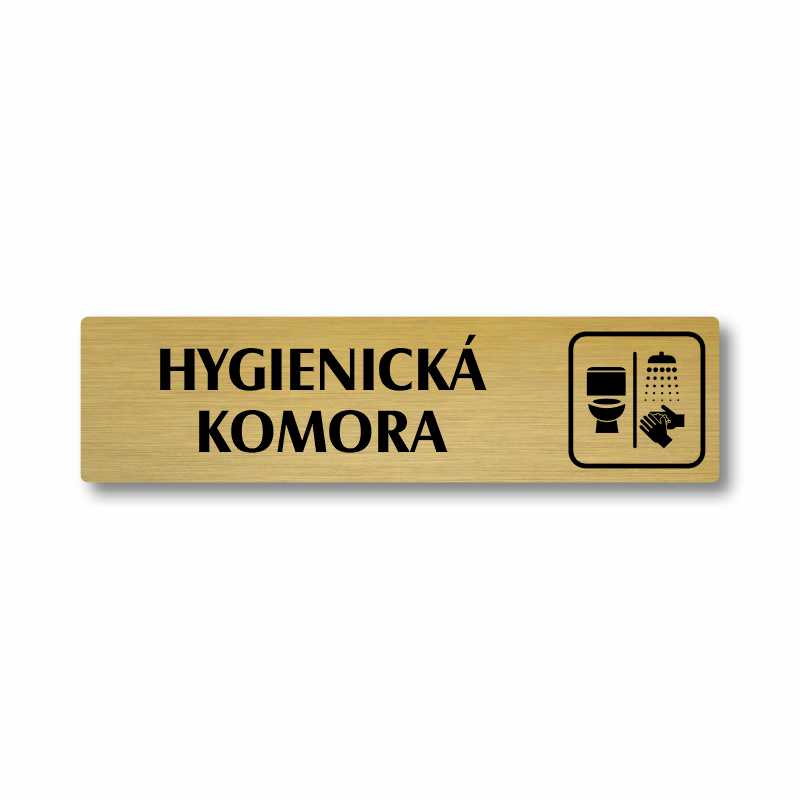 Hygienická komora, stříbrná cedulka, 180x45mm