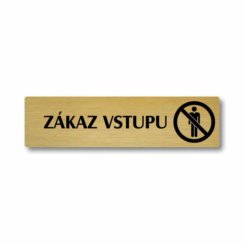 Zákaz vstupu, stříbrná cedulka, 180x45mm