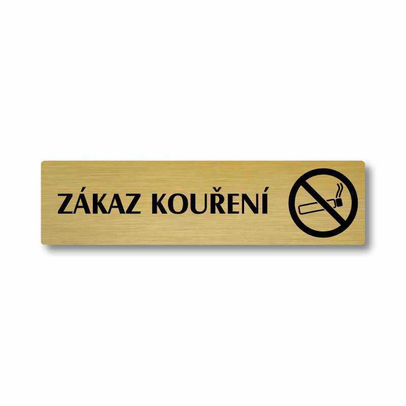 Zákaz kouření, stříbrná cedulka, 180x45mm
