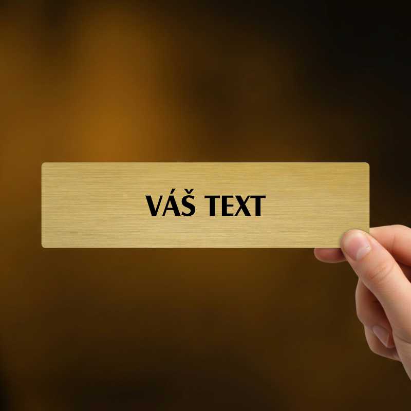 Váš text, stříbrná cedulka, 180x45mm