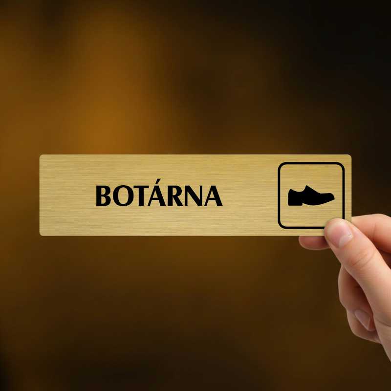 Botárna, stříbrná cedulka, 180x45mm