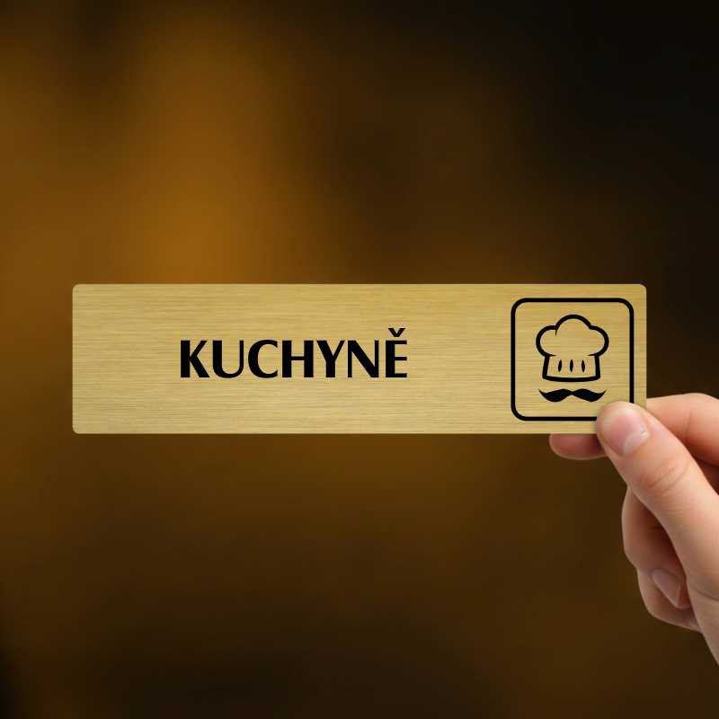 Kuchyně, stříbrná cedulka, 180x45mm