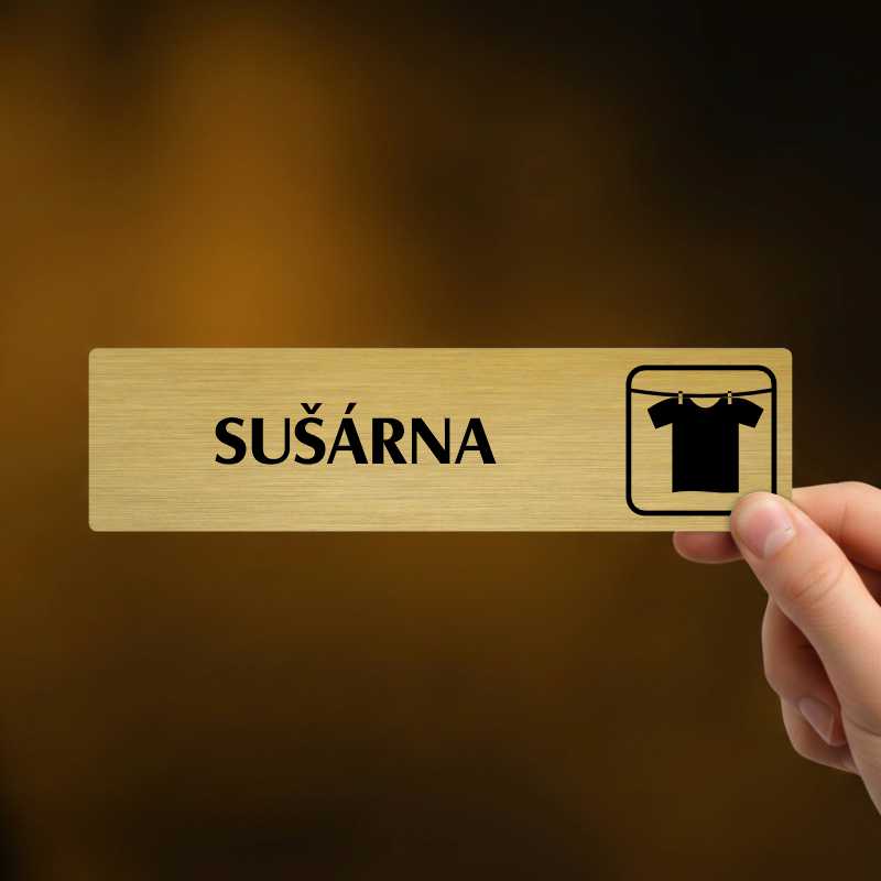 Sušárna, stříbrná cedulka, 180x45mm