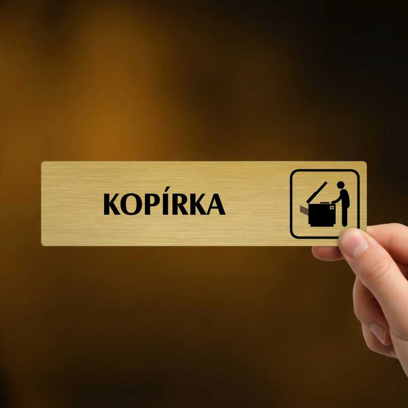 Kopírka, stříbrná cedulka, 180x45mm