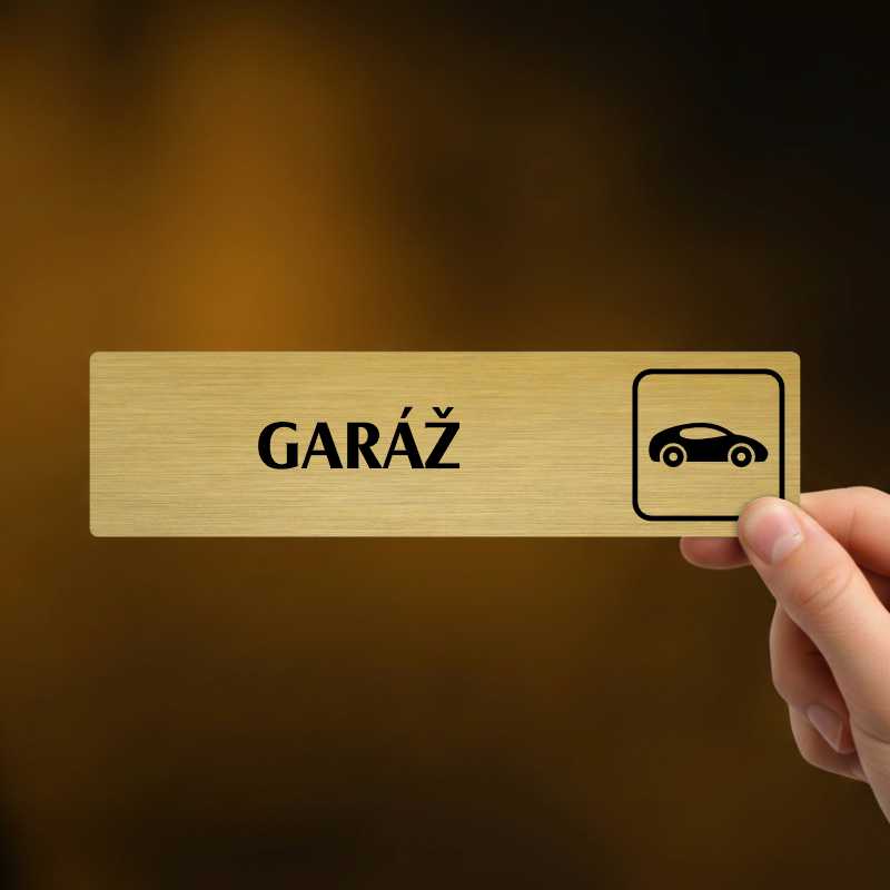 Garáž, stříbrná cedulka, 180x45mm