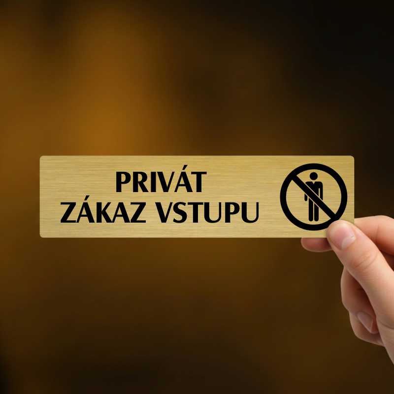 Privát zákaz vstupu, stříbrná cedulka, 180x45mm