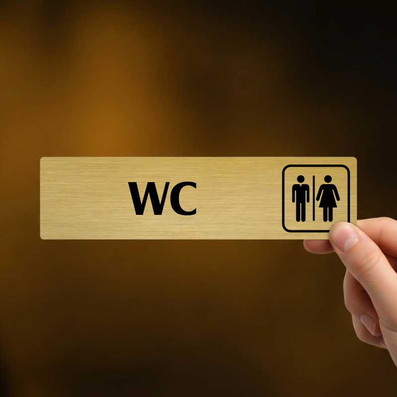 WC oddělené, stříbrná cedulka, 180x45mm