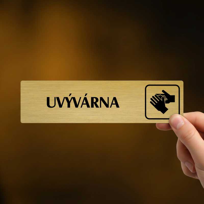 Umývárna, stříbrná cedulka, 180x45mm