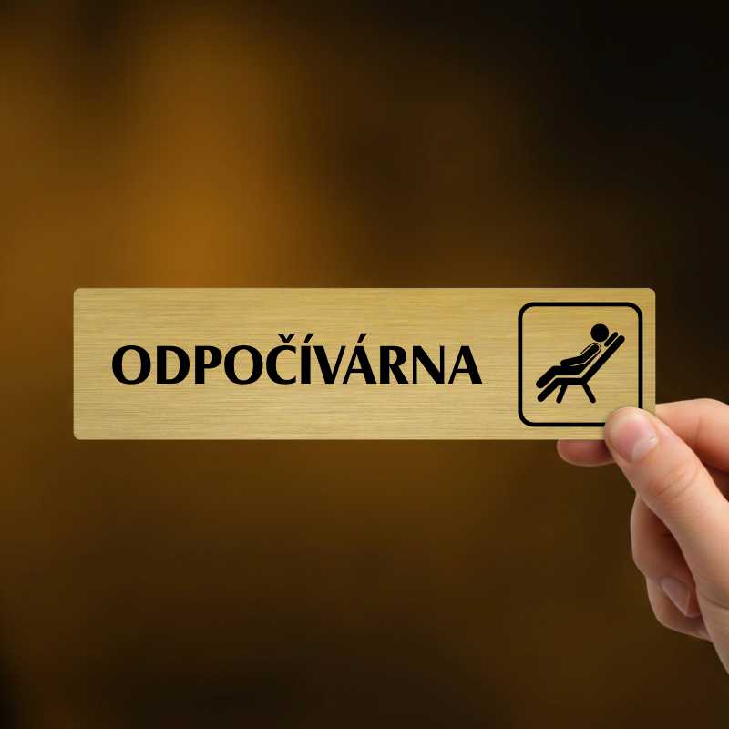Odpočívárna, stříbrná cedulka, 180x45mm