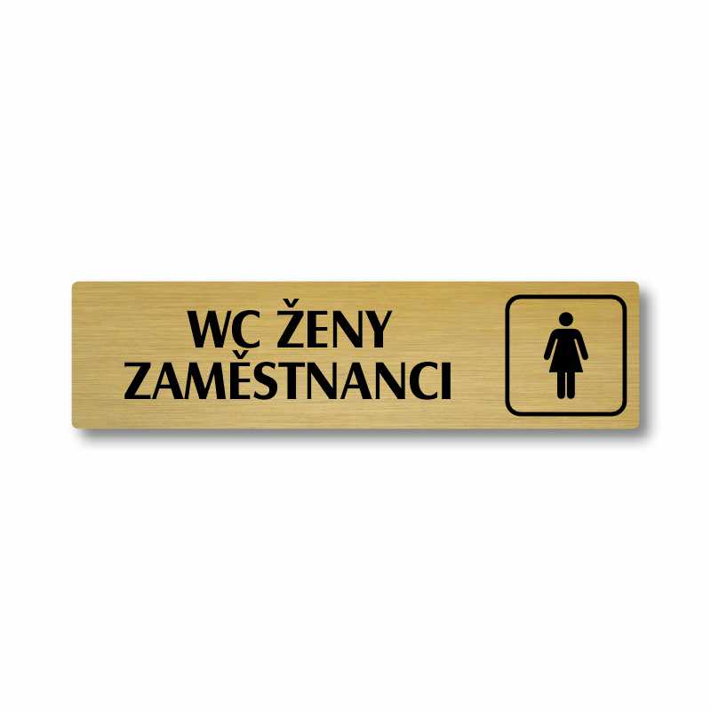 WC ženy zaměstnanci, stříbrná cedulka, 180x45mm