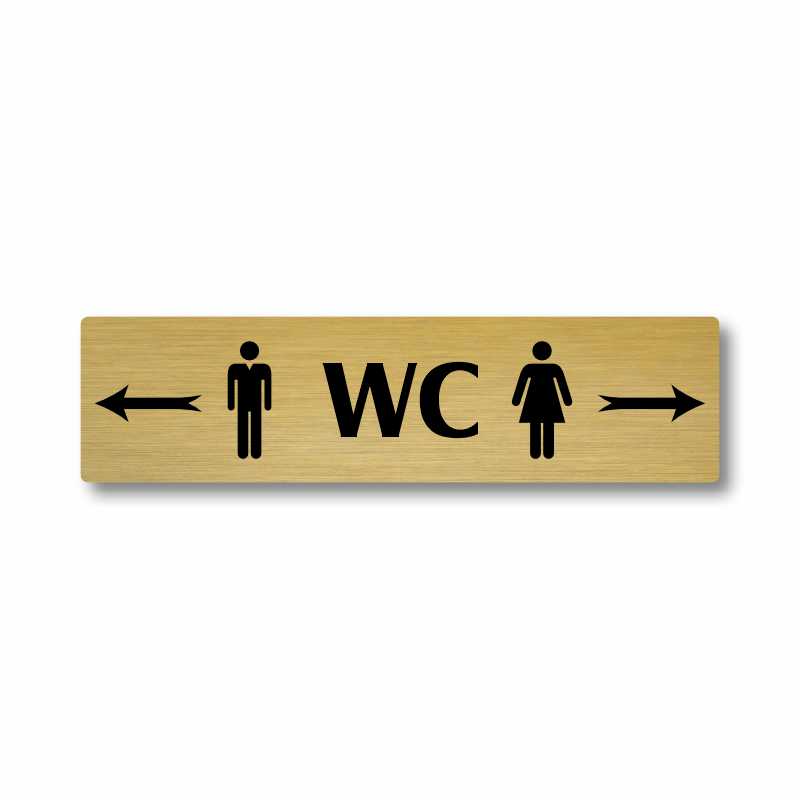 WC ženy vpravo, stříbrná cedulka, 180x45mm