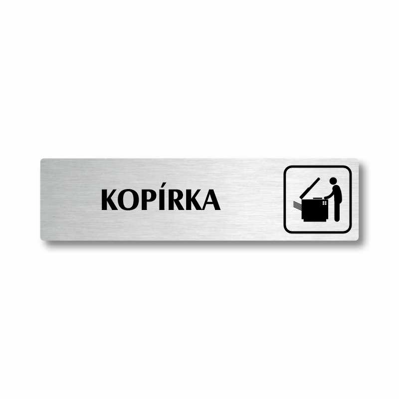 Kopírka, stříbrná cedulka, 180x45mm