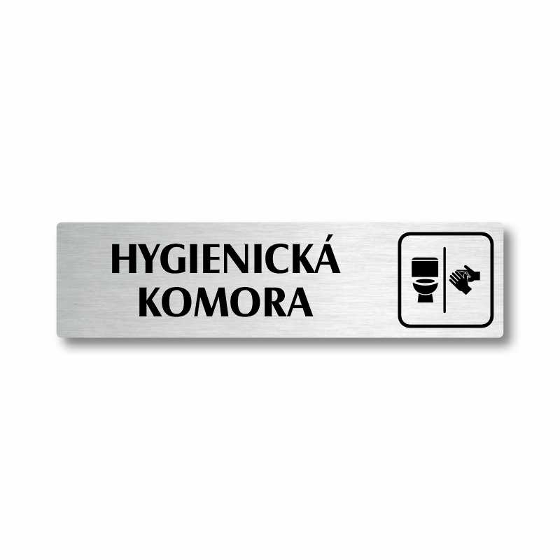 Hygienická komora, stříbrná cedulka, 180x45mm