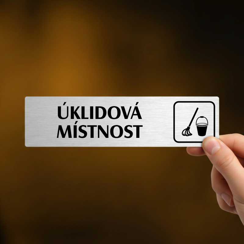 Úklidová místnost, zlatá cedulka, 180x45mm, typ Florida