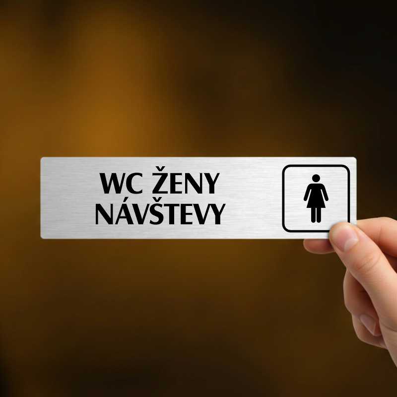 WC ženy návštěvy, zlatá cedulka, 180x45mm, typ Florida