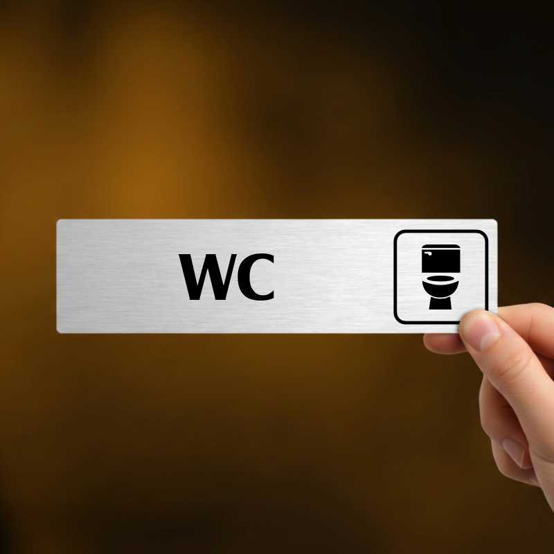 WC, zlatá cedulka, 180x45mm, typ Florida