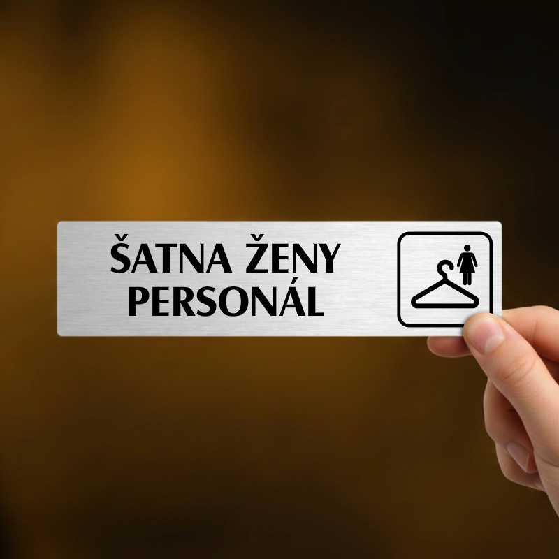 Šatna ženy personál, zlatá cedulka, 180x45mm, typ Florida