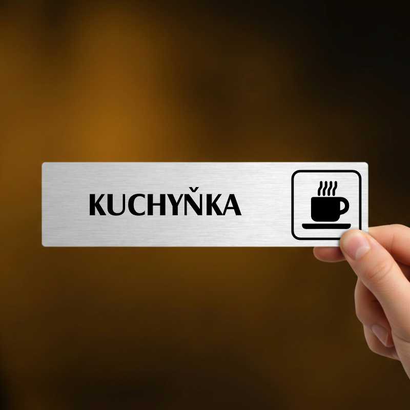 Kuchyňka, stříbrná cedulka, 180x45mm
