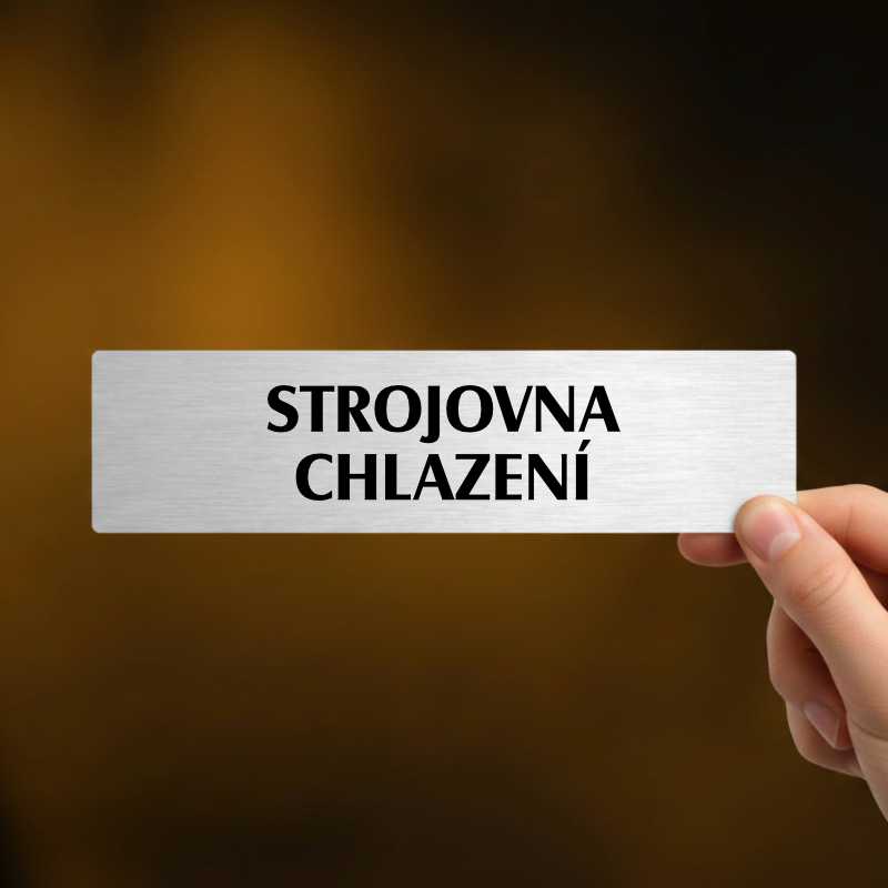 Strojovna chlazení, popiska, 180x45mm