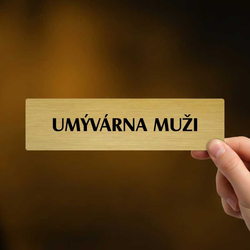 Umývárna muži, popiska, 180x45mm