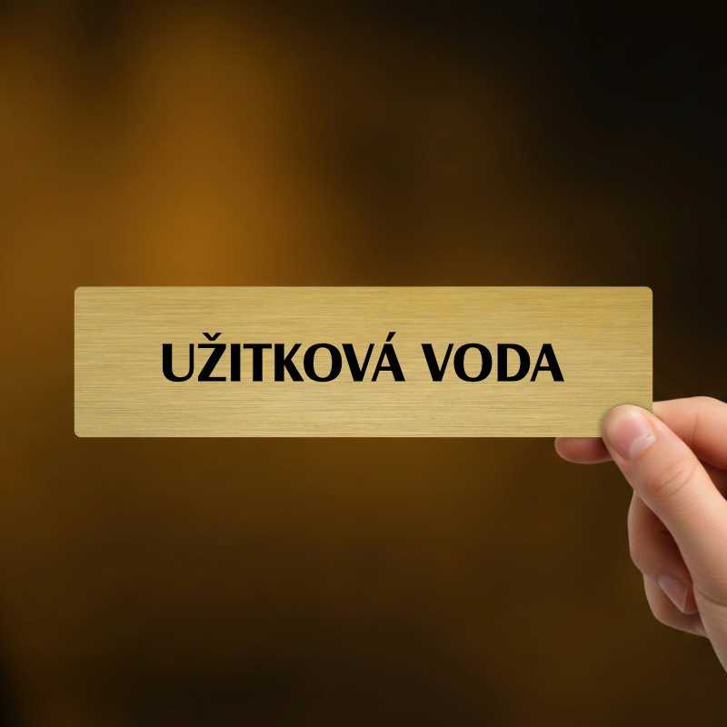 Užitková voda, popiska, 180x45mm