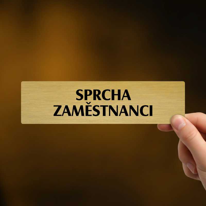 Sprcha zaměstnanci, popiska, 180x45mm