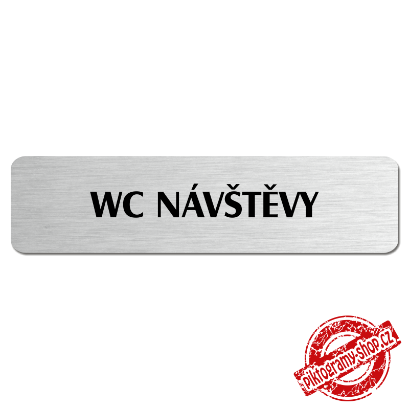 WC návštěvy, popiska, 180x45mm